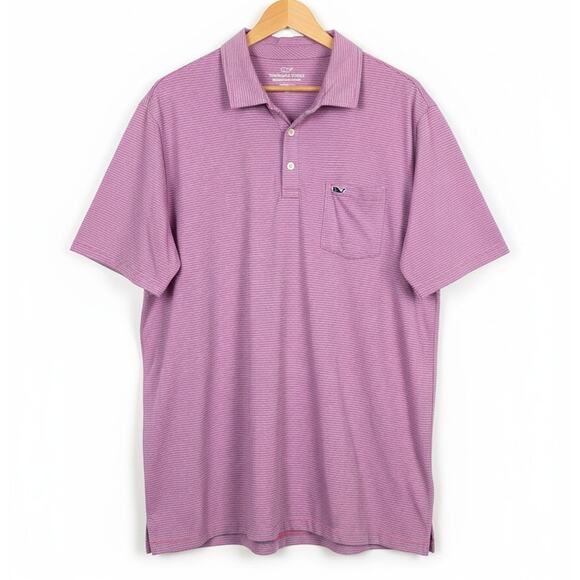 Vineyard Vines Mens XL Edgartown Preppy Coastal Golf Striped Polo Pima Cotton - Picture 1 of 9
